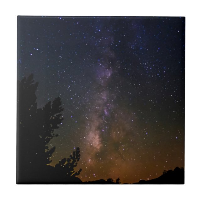 Milky Way Night Sky, Kalifornien Fliese (Vorderseite)