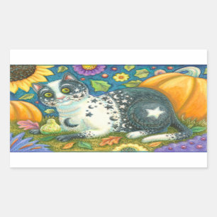 MILKYWAY HALLOWEEN MYSTISCHE CAT-STICKER RECHTECKIGER AUFKLEBER