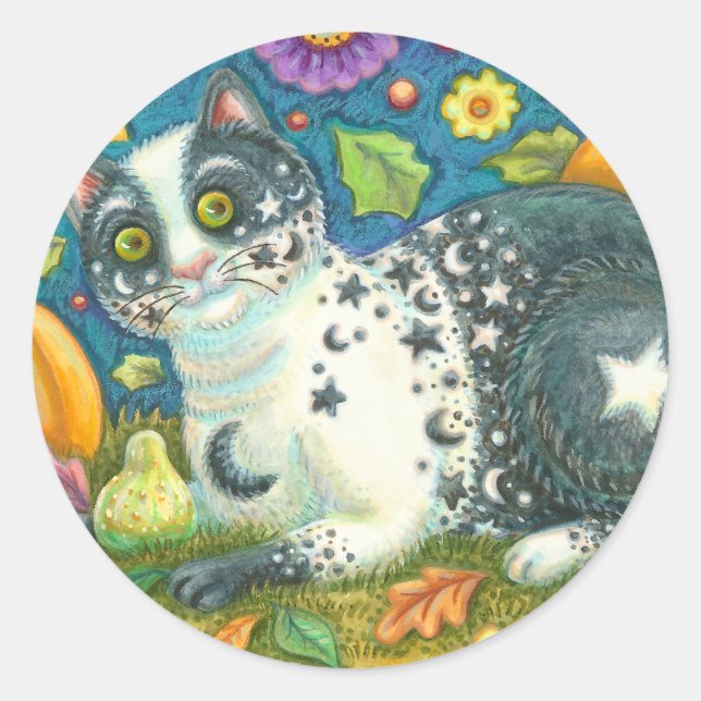 MILKYWAY HALLOWEWEEN MYSTIQUE CHAT STICKERS Round (Devant)