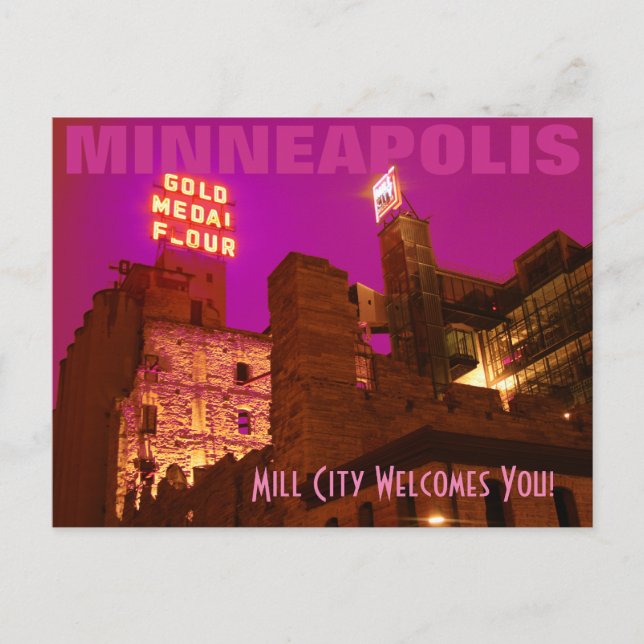 Mill City at Night Postkarte (Vorderseite)