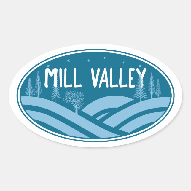 Mill Valley Kalifornien Außenbereich Ovaler Aufkleber (Vorderseite)