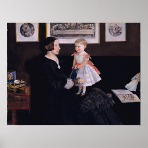 Millais - Frau James Wyatt Jr und ihre Tochter Sar Poster