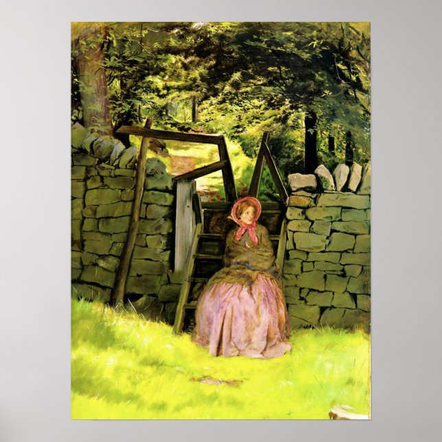 Millais - Gewartet 1854 Poster (Vorne)