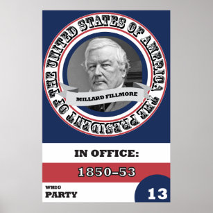 Millard Fillmore Präsidentschaftsgeschichte Poster