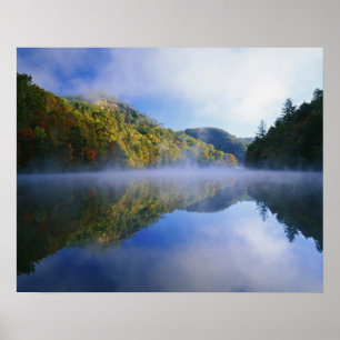 Millcreek Lake und Herbstfarben bei Sonnenaufgang, Poster