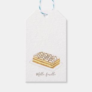 Mille-feuille Konditorei Aquarell Geschenkanhänger