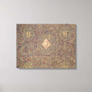 Mille fleurs mit dem Wappen von Leinwanddruck