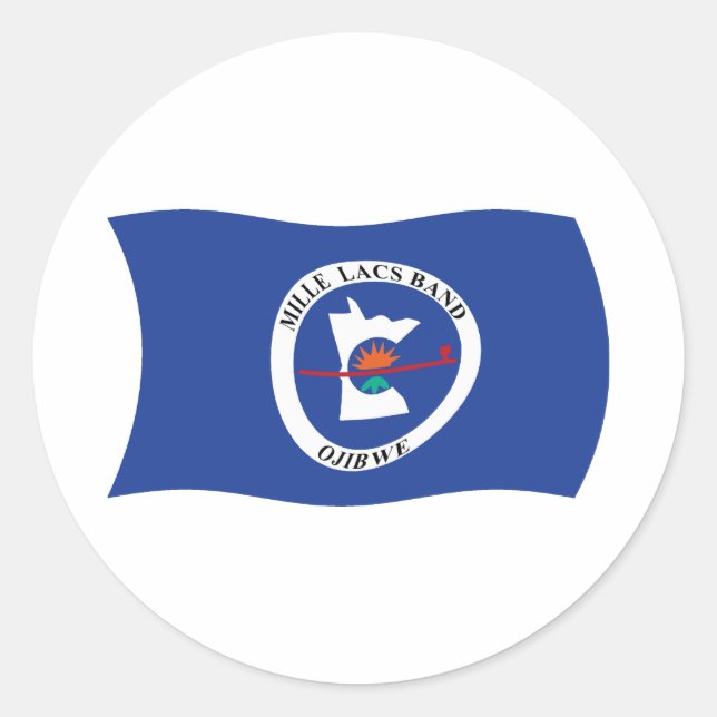 Mille Lacs Band Reservierungsflagge Runder Aufkleber (Vorderseite)