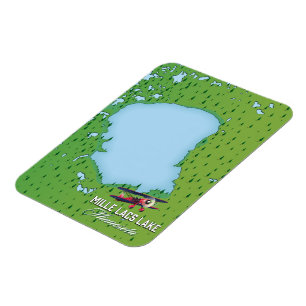 Mille Lacs Lake Minnesota Reise Karte. Magnet
