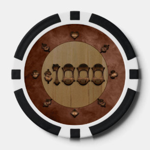 Mille vieux jetons de poker occidentaux de style