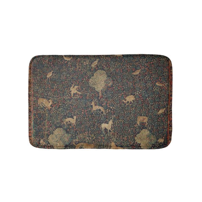 Millefleurs Tapestes mit Tieren Badematte (Vorderseite)