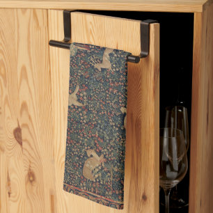 Millefleurs Tapestes mit Tieren Geschirrtuch