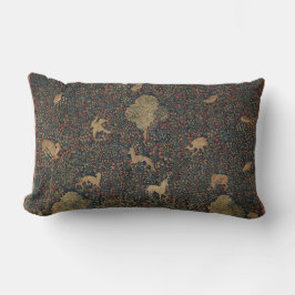 Millefleurs Tapestes mit Tieren Lendenkissen