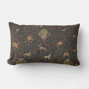 Millefleurs Tapestes mit Tieren Lendenkissen
