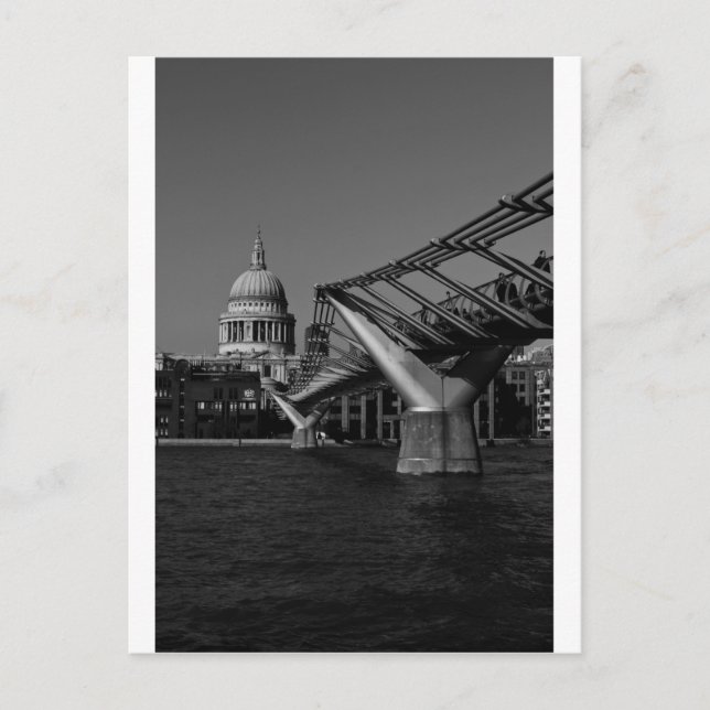 Millenium Bridge und St. Pauls Kathedrale Postkarte (Vorderseite)