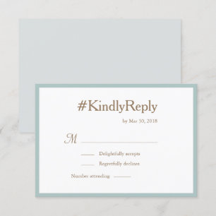 Millennial Hashtag Präge Gold Weiße Hochzeit RSVP Einladung