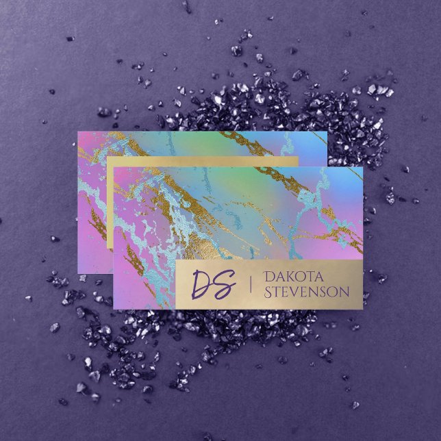 Millennial Marble | Rainbow Pastel Ombre Branding Visitenkarte (Von Creator hochgeladen)