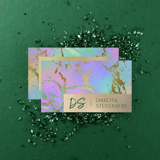 Millennial Marble | Rainbow Pastel Ombre Branding Visitenkarte (Von Creator hochgeladen)