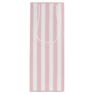 Millennial Pink und Weiß gestreift Geschenktüte Für Weinflaschen