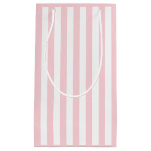 Millennial Pink und Weiß gestreift Kleine Geschenktüte