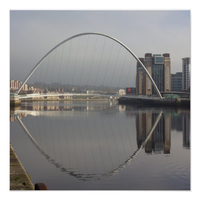 Millennium Bridge & Baltic Mill, Gateshead, UK Poster (Vorderseite)