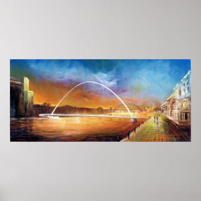 Millennium Bridge Newcastle upon Tyne Print Poster (Vorne)