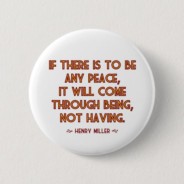 Miller auf Frieden Button (Vorderseite)