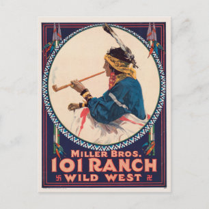 Miller Bros. 101 Ranch, Wild West Circus Plakat Postkarte
