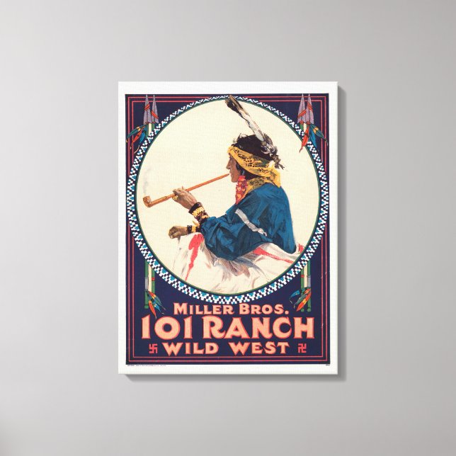 Miller Bros. Ranch, Wild West Circus Poster Leinwanddruck (Vorderseite)