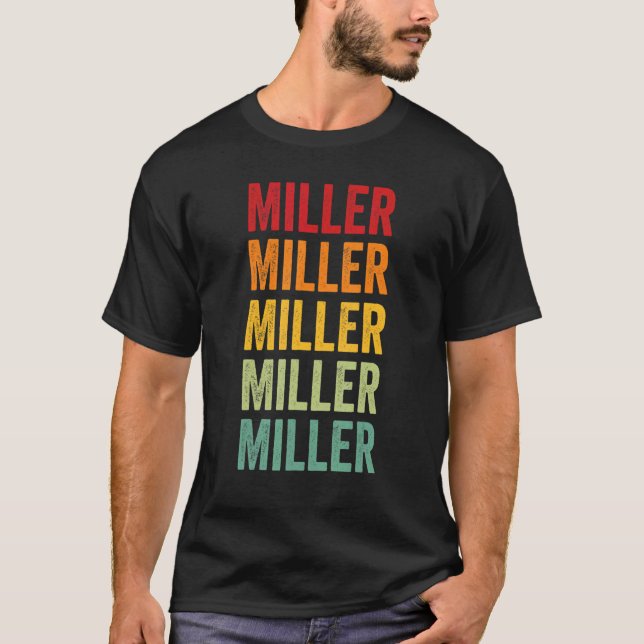 Miller Landkreis Missouri Rainbow Text Design T-Shirt (Vorderseite)