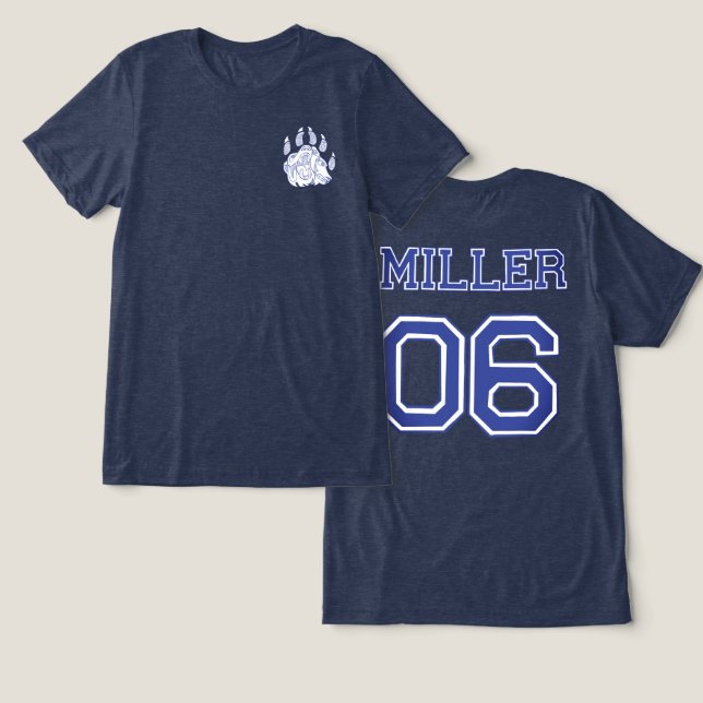Miller-Shirt Tri-Blend Shirt (Design Vorderseite & Rückseite)