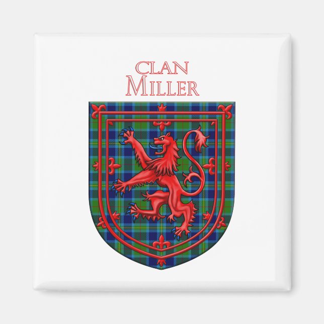 Miller Tartan Scottish Kariert Lion Rampant Magnet (Vorne)