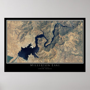 Millerton Lake California Satellitenplan Poster