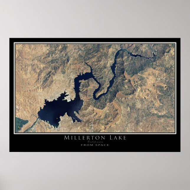 Millerton Lake California Satellitenplan Poster (Vorne)