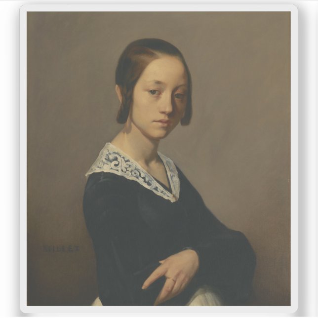 Millet - Portrait von Louise-Antoinette Feuardent Aufkleber (Vorderseite)