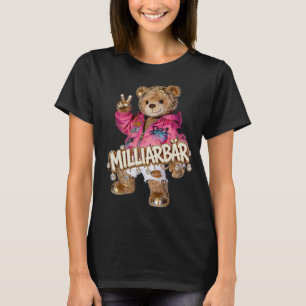 MILLIARBÄR Streetwear   Pink Bomber Graffiti Teddy T-Shirt