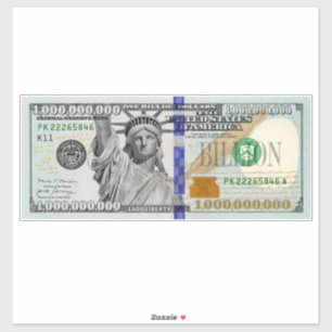 Milliarden-Dollar-Rechnung mit Lady Liberty Aufkleber
