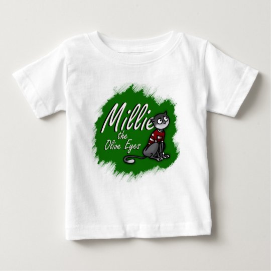 Millie die Oliven-Augen, grüner Hintergrund Baby T-shirt