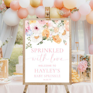 Millie Floral Baby Sprinkle Begrüßungszeichen Poster