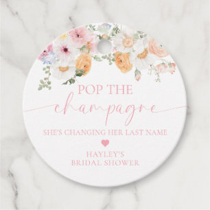 Millie Floral Pop das Champagner-Brautparty Geschenkanhänger