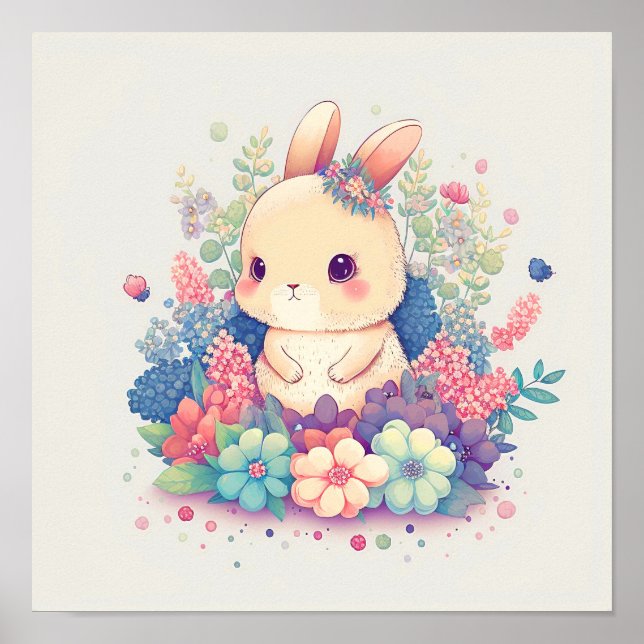Millie Mae - Impression de lapin mignon assis dans (Devant)