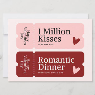 Million de Baisers et Dîner Carte Saint Valentin