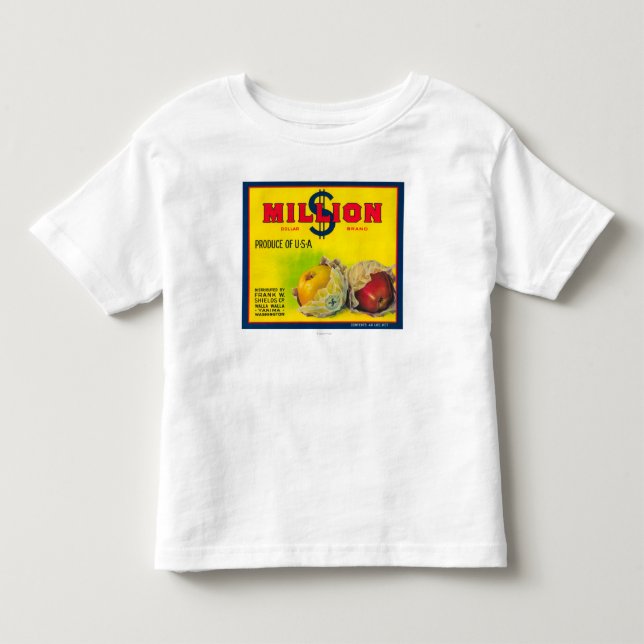 Million Dollar Apple beschriften - Walla Walla, WA Kleinkind T-shirt (Vorderseite)