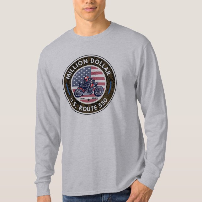 Million Dollar Autobahn Colour Motorrad T-Shirt (Vorderseite)