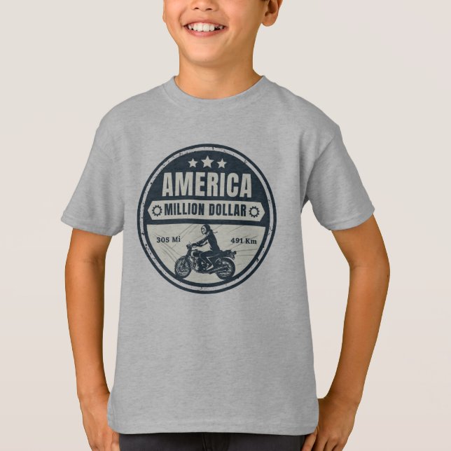 Million Dollar Autobahn Colour Motorrad T-Shirt (Vorderseite)