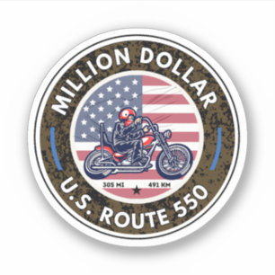Million-Dollar-Highway-Colorado-Motorrad-Trip Aufkleber