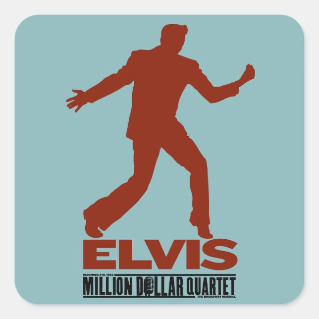 Million Dollar Quartett Elvis Quadratischer Aufkleber (Vorderseite)