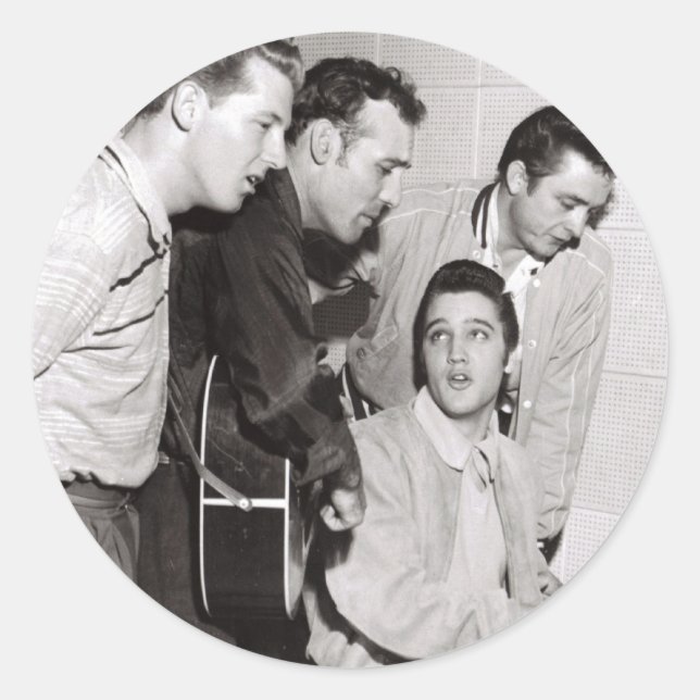 Million Dollar Quartett-Foto Runder Aufkleber (Vorderseite)