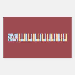 Million Dollar Quartett Piano Rechteckiger Aufkleber