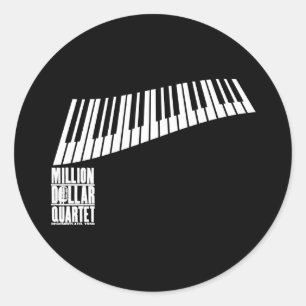 Million Dollar Quartett Piano - Weiß Runder Aufkleber